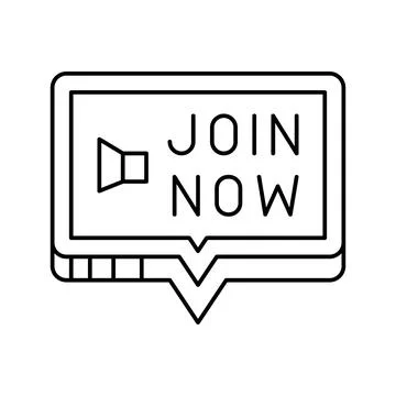 Join now registration line icon vector illustration 스톡 일러스트