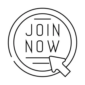 Join now registration line icon vector illustration 스톡 일러스트
