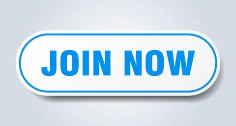 Join now sign. join now rounded blue sticker. join now Stock Illustration