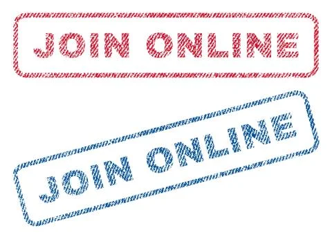 Join Online Text Textile Seal Stamp Watermarks Illustrazione stock
