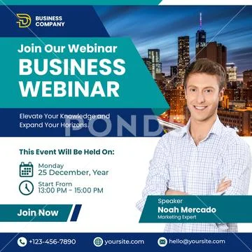 Join our business webinar for expert insights and growth strategies PSD Template