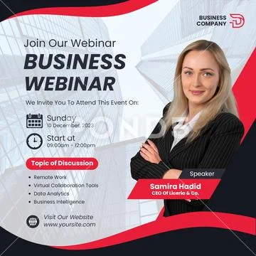 Join our business webinar for expert insights and networking opportunities Modello PSD