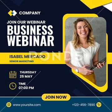 Join our business webinar featuring isabel mercado PSD Template