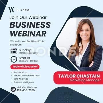 Join our business webinar with taylor chastain PSD Template