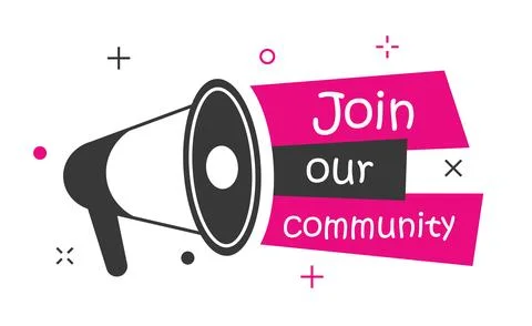 Join our community. Join the team. Call for cooperation. Vector illustration Ilustração Stock