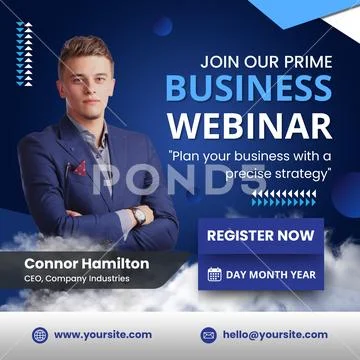 Join our prime business webinar with connor hamilton PSD Template
