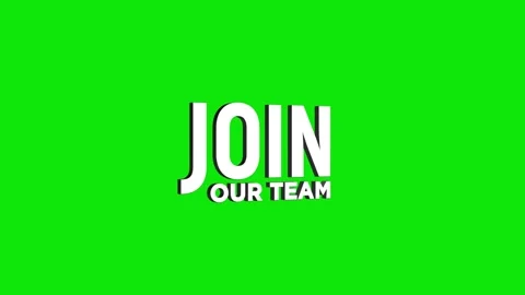 Join our team 3D text 4k animation on white alpha channel black green scree.. Stock Footage 313627948