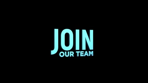 Join our team 3D text 4k animation on white alpha channel black green scree.. Stock Footage 313627955