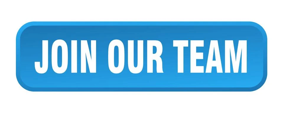 Join our team button. join our team square 3d push button Illustrazione stock