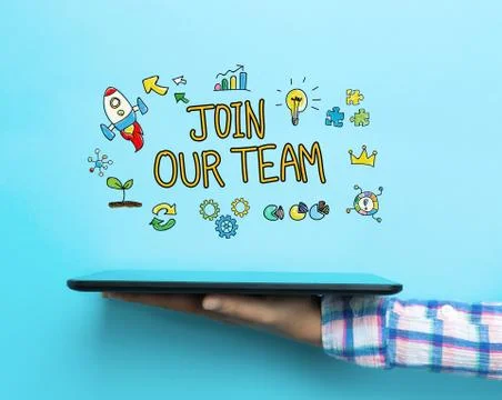 Join Our Team concept with a tablet Illustrazione stock