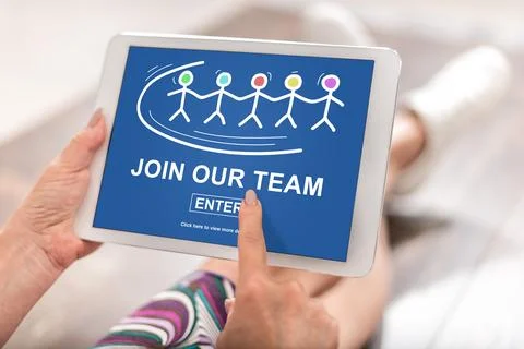 Join our team concept on a tablet Stock Photos