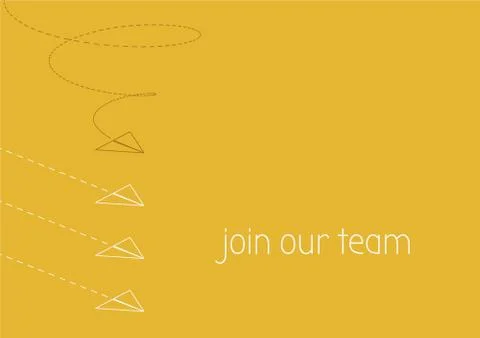 Join our team with a folded paper boat Stock Illustration