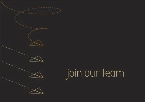 Join our team with a folded paper boat Stock Illustration