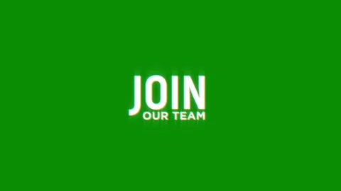 Join our team glitch Graphic vintage twitched text effect 4k video animation Stock Footage 312975960
