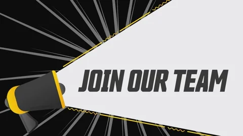 Join our team. Megaphone in promotion banner. Advertising, marketing speech. 4K Stock Footage 226816482