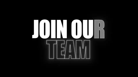 Join Our Team Neon Green Text Animation Bold Kinetic Typography Black Background Video stock 337192426