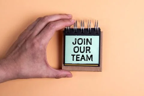 Join Our Team. Notebook on a light background Stock Photos