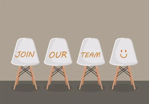 JOIN OUR TEAM texts on the chairs Stock Illustration