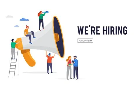 Join our team, we are hiring image, concept vector illustration of a group of Stock Illustration