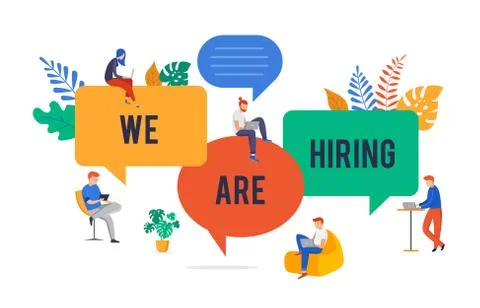 Join our team, we are hiring image, concept vector illustration of a group of Stock Illustration