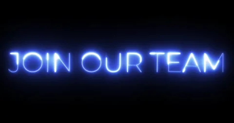 Join our time neon text animation Video stock 287401474