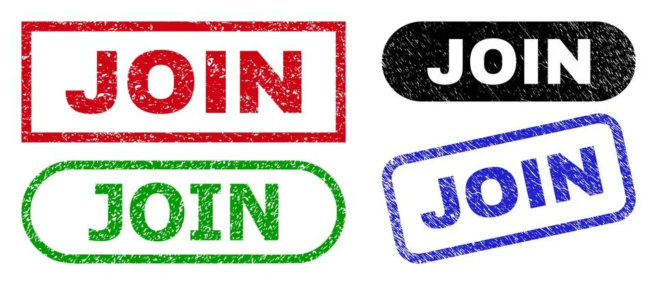 JOIN Rectangle Watermarks with Distress Texture Stock Illustration