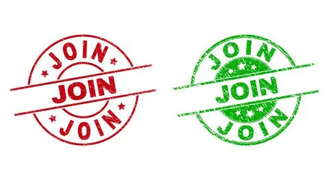 JOIN Round Badges with Distress Surface Stock Illustration