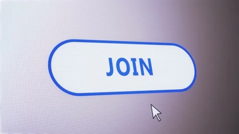 Join rounded button label icon pixelated screen cursor click meeting website ani Stock Footage 144409047
