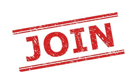 JOIN Seal with Grunged Surface and Double Parallel Lines Stock Illustration