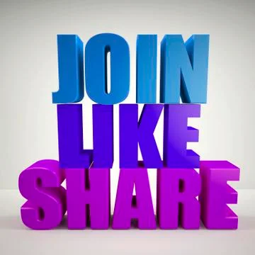 Join, like, share sign Stock Illustration