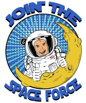 Join the Space Force Pop Art Logo Illustrazione stock