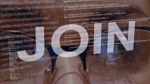 Join text on female software developer Stock Footage 107513912