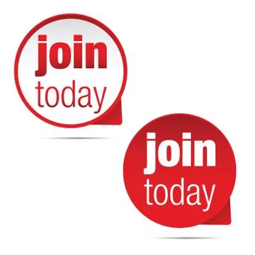 Join Today label sign Illustrazione stock