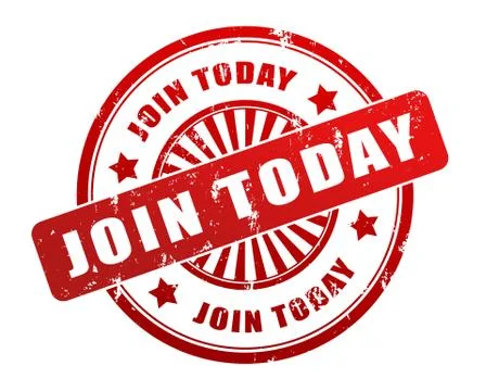 Join today stamp concept illustration Stock Illustration