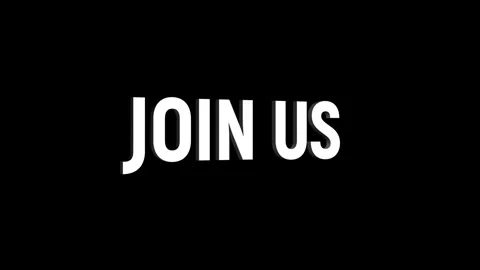 Join us 3D Text 4k Animation on White Alpha Channel black Green Screen Back.. Stock Footage 313627992