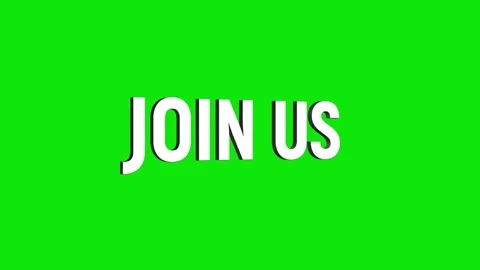 Join us 3D Text 4k Animation on White Alpha Channel black Green Screen Back.. Stock Footage 313627996