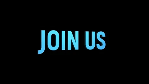 Join us 3D Text 4k Animation on White Alpha Channel black Green Screen Back.. Stock Footage 313628008