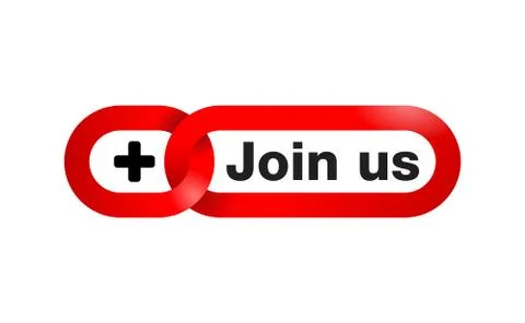 Join Us button in chain links associated shape Stock Illustration