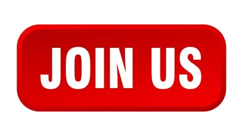 Join us button. join us square 3d push button Illustrazione stock