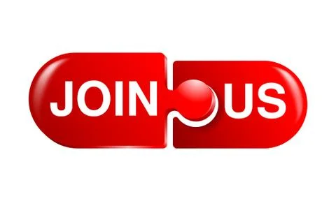 Join Us button with puzzle fragments Stock Illustration