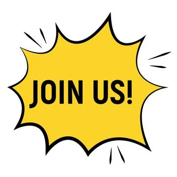 Join Us concept of important announcement. Vector illustration Illustrazione stock