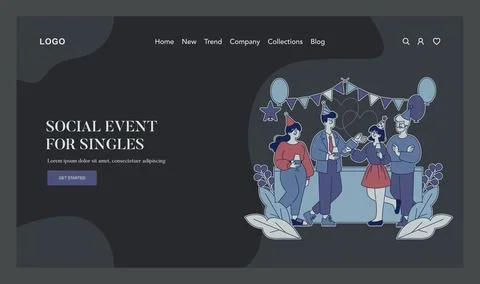 Join Us for an Exciting Social Event Tailored for Singles A Chance to Connect Stock Illustration