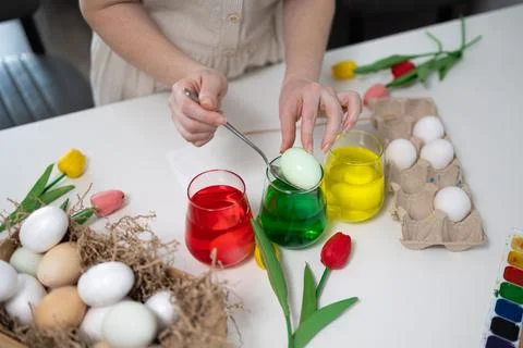Join us for a fun Easter Egg dyeing activity to celebrate the vibrant sprin.. Stock Photos
