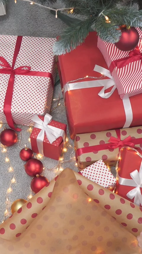 Join us for a heartwarming and festive Christmas Gift Wrapping Session, filled Stock Footage 293147490