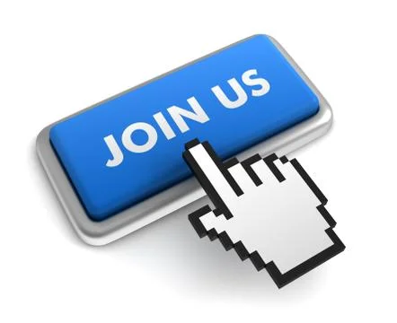 Join us keyboard concept  3d illustration Stock Illustration