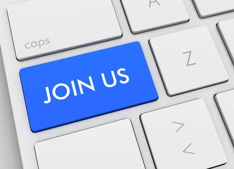 Join us keyboard concept  3d illustration イラスト素材