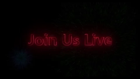 Join us live neon text animation with abstract background effects Stock Footage 318099023