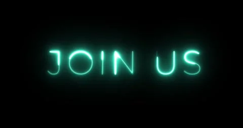 Join us neon text animation Vidéo 287400990