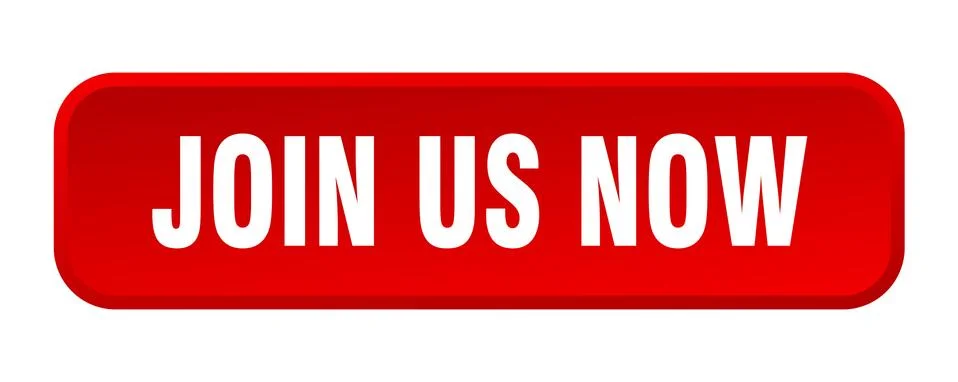Join us now button. join us now square 3d push button Illustrazione stock