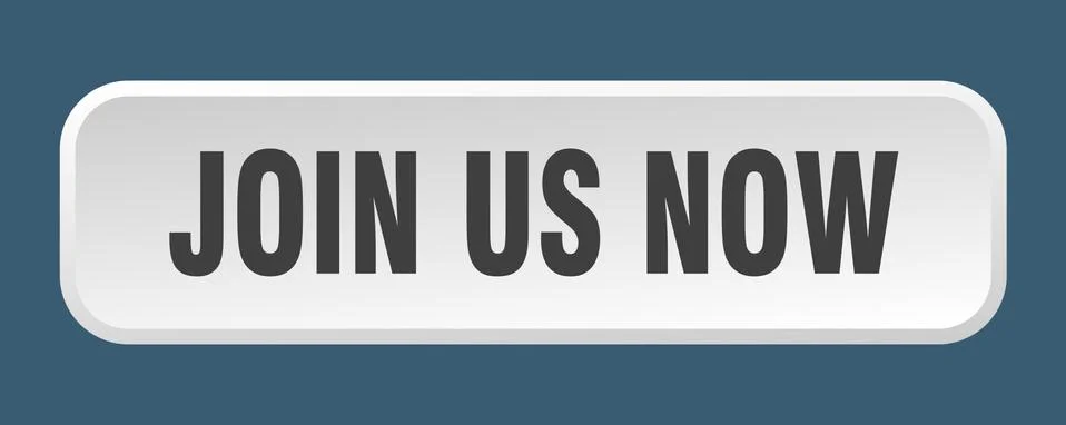 Join us now button. join us now square 3d push button Illustrazione stock